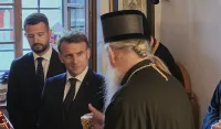 Makron i Milatović sa Joanikijem u Cetinjskom manastiru
