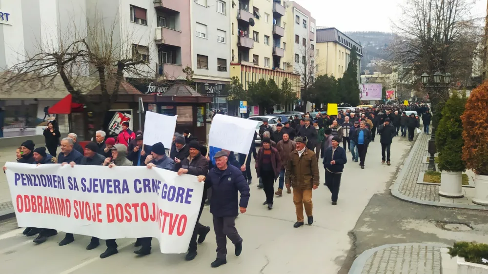 Са недавног протеста пензионера у Бијелом Пољу