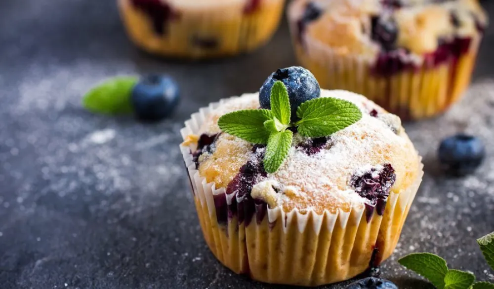 Мафини са овсеним пахуљицама и боровницама