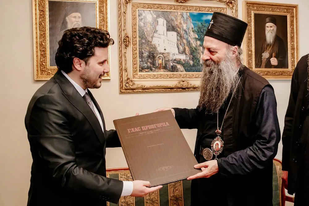 Дритан Абазовић и патријарх Порфирије