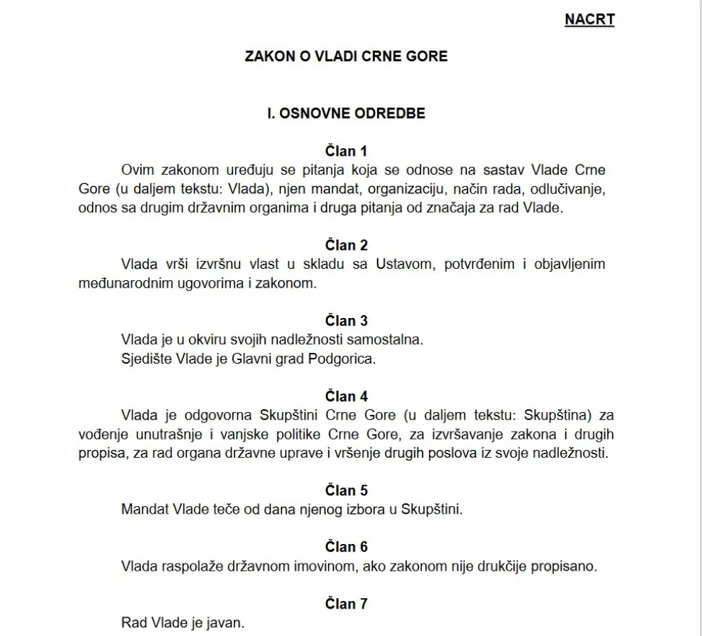 MJU: Objavljen program javne rasprave-Nacrt zakona o Vladi