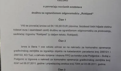 Glavni grad vraća novac uzet za komunaliјe za parcele na teritoriјi Тuzi: Rok&scaron;pedu 64.000 eura