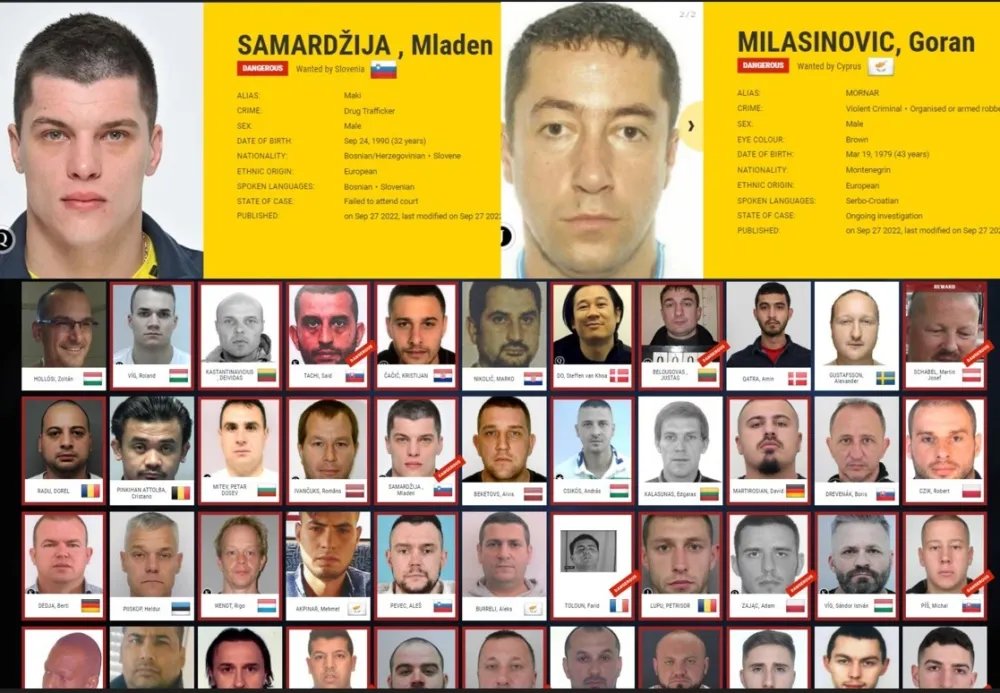 (VIDEO/FOTO) Nova lista Europola: Saradnik "kavčana" i crnogorski "Pink Panter" među najtraženijima