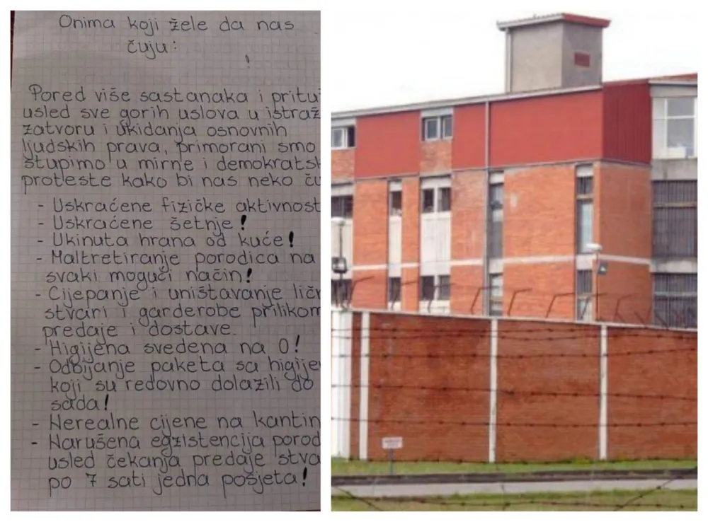 Pismo pritvovenika iz UIKS-a