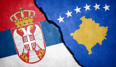 Ilustracija<br>Kosovo - Srbija, zastave