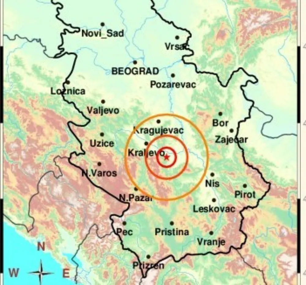 Srbija: Zemljotres registrovan kod Aleksandrovca