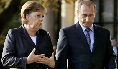 Mesto: Vizbaden<br>Datum: 15.10.2007<br>Dogadjaj: POLITIKA - doček ruskog predsednik Vladimir Putina na početku posete Nemačkoj<br>Licnosti: Angela Merkel, Vladimir Putin<br>