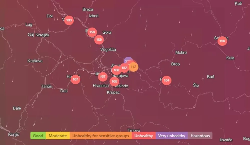 Sarajevo jutros treći najzagađeniji grad u svijetu