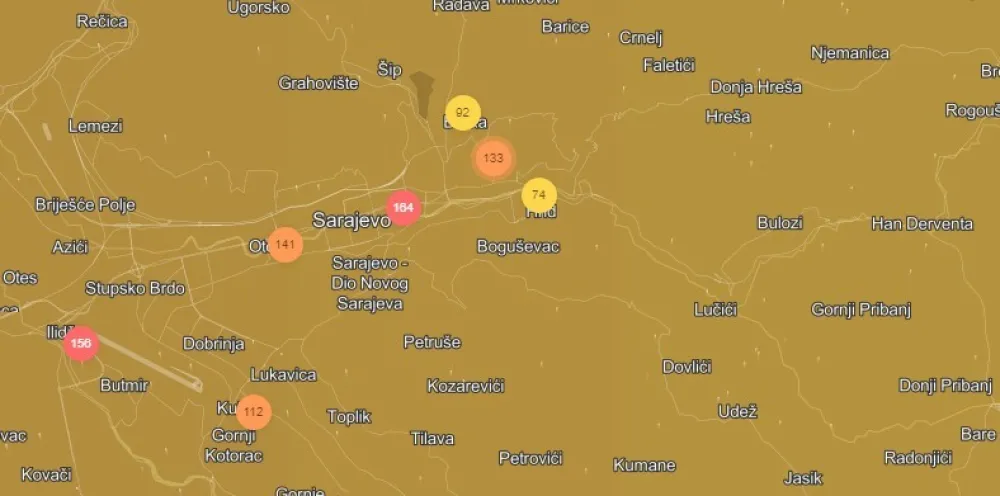 Sarajevo i jutros među najzagađenijim gradovima svijeta