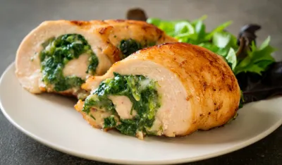 Rolovana piletina sa sirom i spanaćem