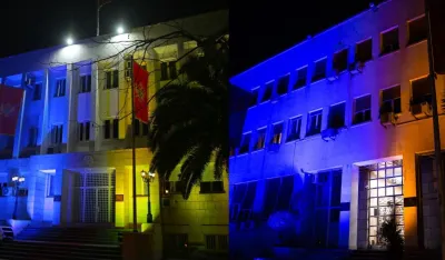 (VIDEO) Zgrada Predsjednika i Skup&scaron;tine osvijetljene bojama ukrajinske zastave