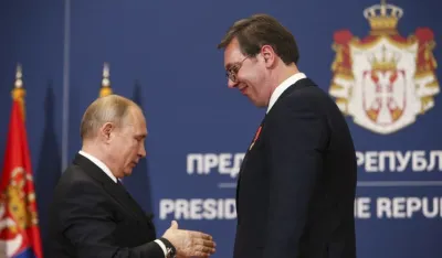 Vladimir Putin i Aleksandar Vučić Foto: EPA-EFE/ANDREJ CUKIC<br>