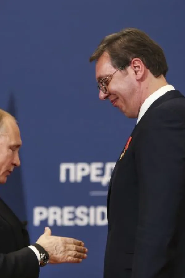 Vladimir Putin i Aleksandar Vučić Foto: EPA-EFE/ANDREJ CUKIC<br>