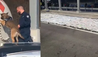 (VIDEO) Objavljen snimak: Pas na&scaron;ao pola tone droge u cisterni iz Crne Gore