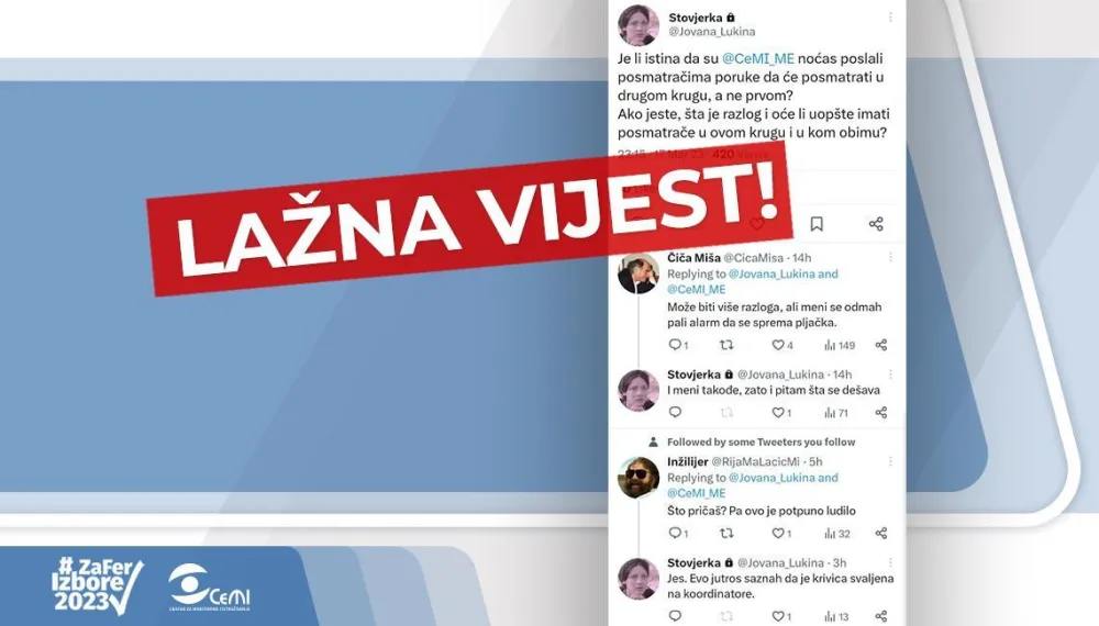 Lažne vijesti o CeMI-jevim posmatračima