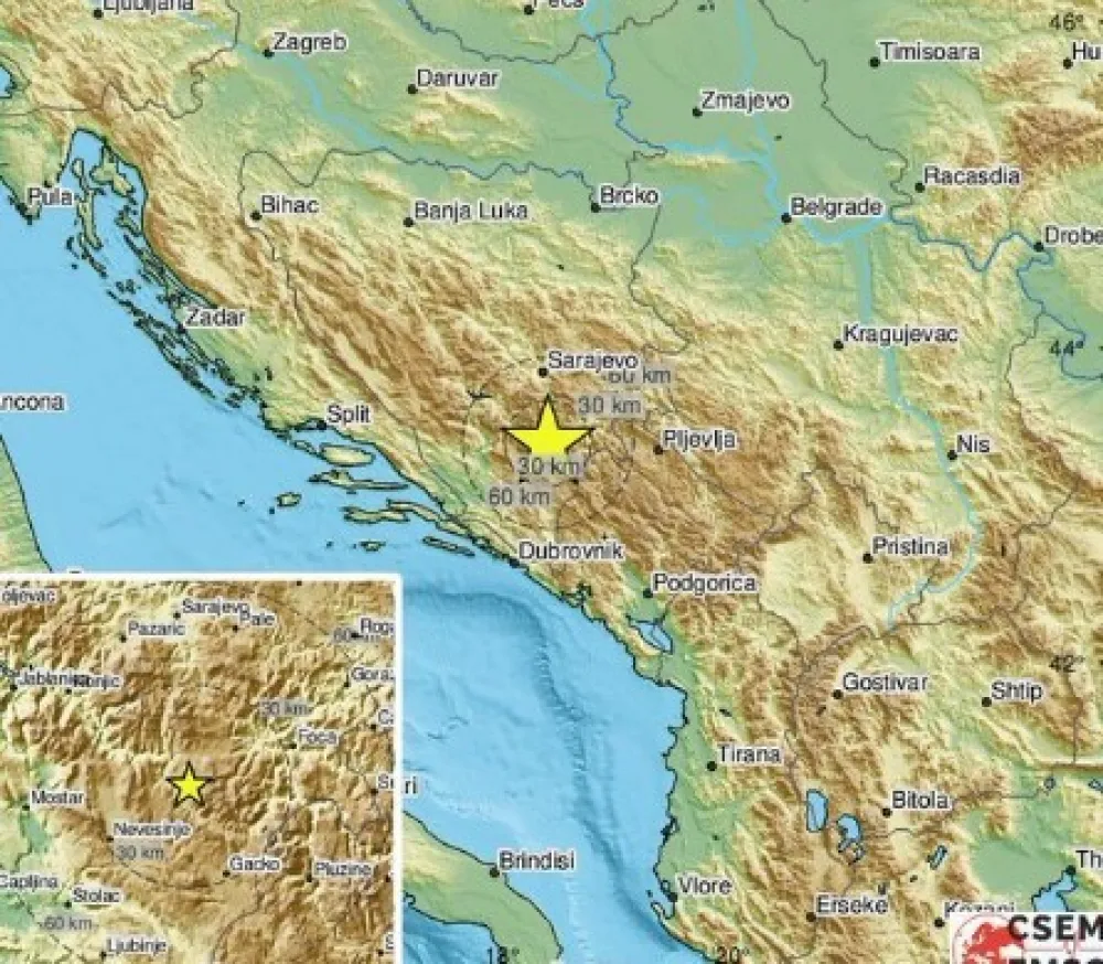 Zemljotres pogodio BiH: Osjetio se i u Sarajevu