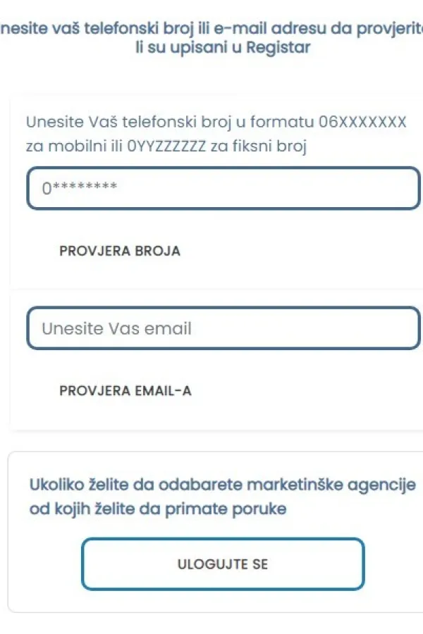 Upisom u poseban registar moguće izbjeći neželjene marketin&scaron;ke poruke