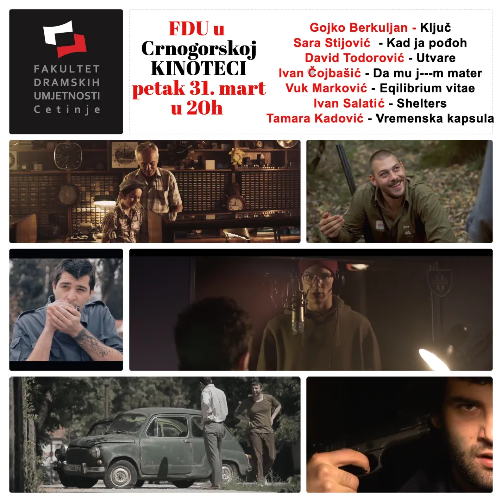 Studentski filmovi petkom u Crnogorskoј kinoteci