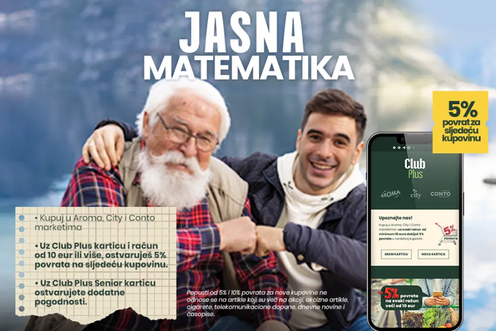 Club plus program lojalnosti u svi AROMA, CITY i CONTO marketima