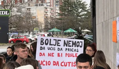Протест студената у Никшићу (архивски снимак)