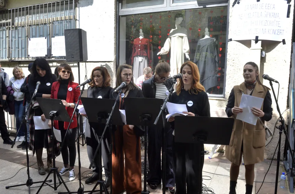 protest pripadnika umjetnickih zanimanja