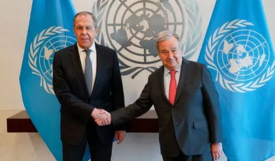 Sergej Lavrov i Antonio Gutere&scaron;. Printscreen<br><br>