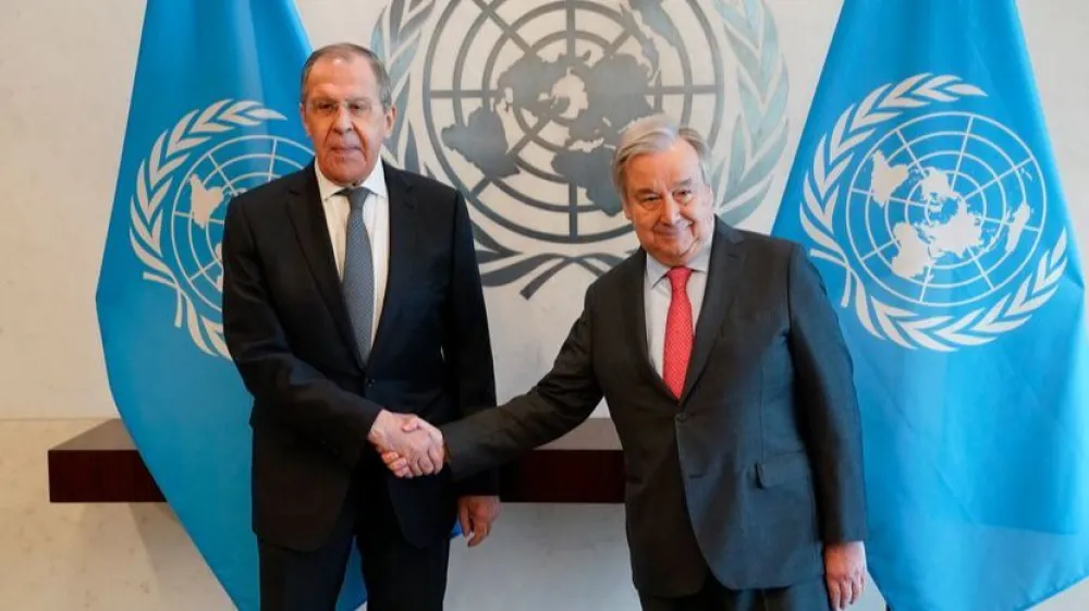 Sergej Lavrov i Antonio Gutere&scaron;. Printscreen<br><br>