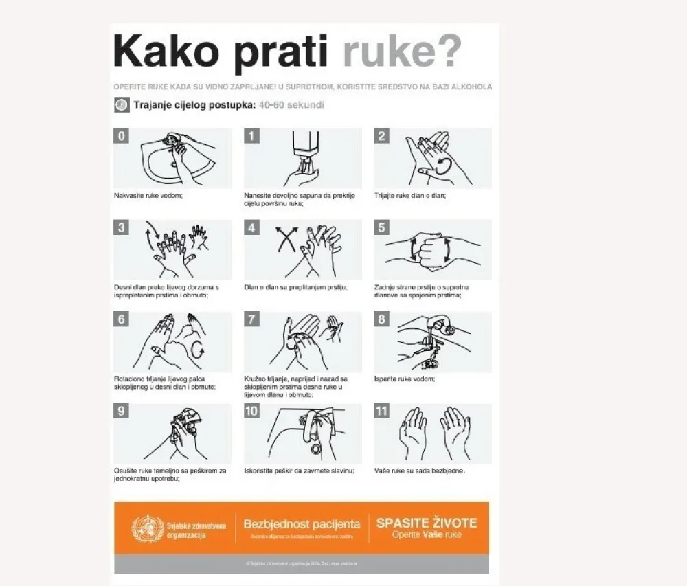 Pranje ruku najefikasnija mjera za sprečavanje zaraznih bolesti