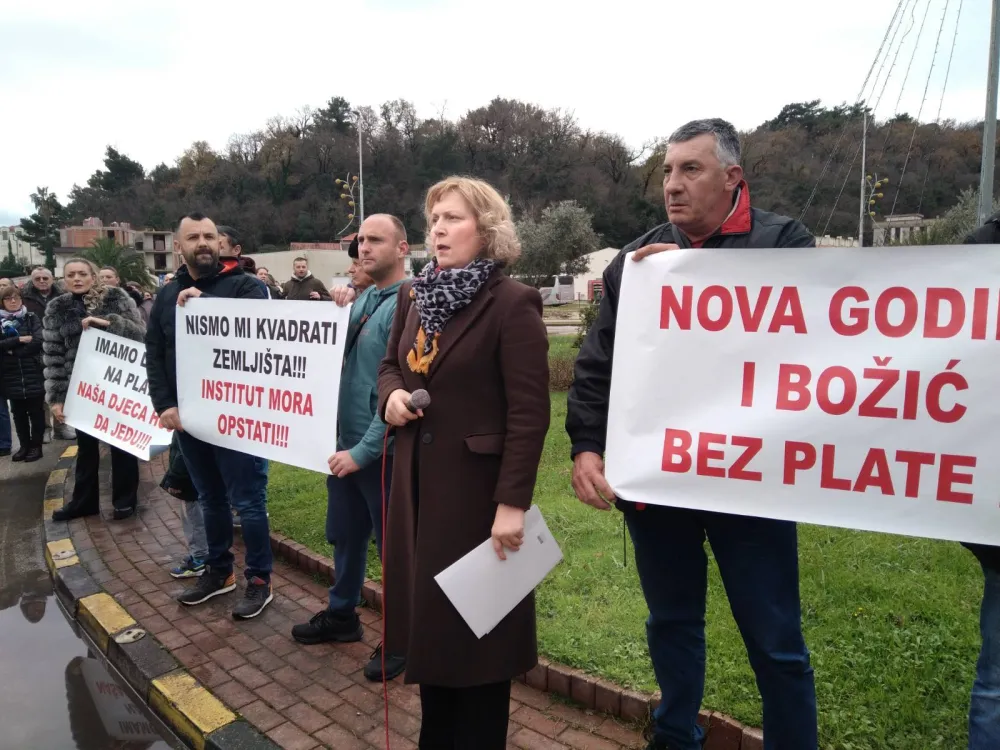 Protest radnika Instituta Igalo