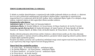 Doktori izmje&scaron;teni za stalno