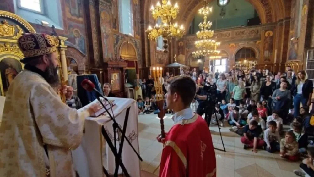 Sa liturgije u Vaznesenskoj crkvi 