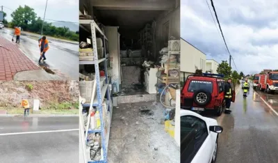 Obilne padavine pričinile probleme na područјu Herceg Novog i Tivta: Voda prodrla u obјekte, grom udario u kuću