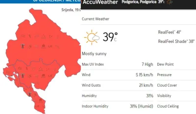 Podgoricu očekuje vrela noć: U ponoć 29 stepeni