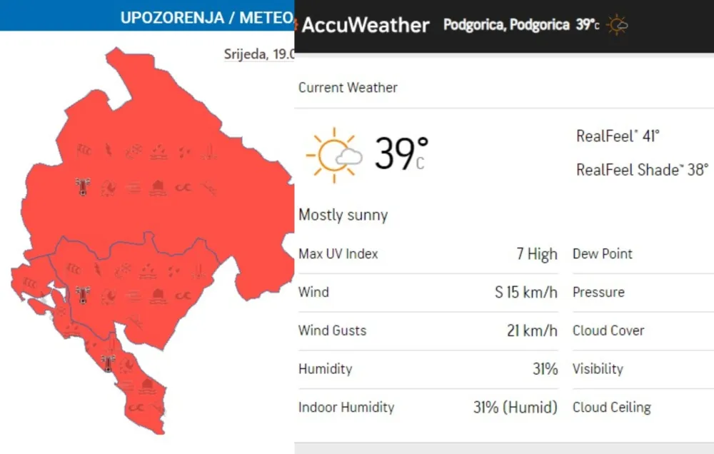 Podgoricu očekuje vrela noć: U ponoć 29 stepeni