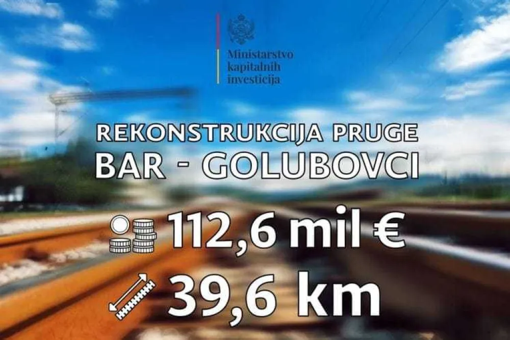 MKI traži 112,6 miliona eura za dionicu pruge Bar-Golubovci
