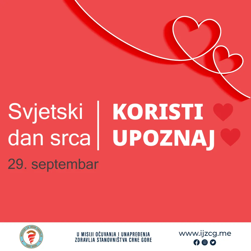 IJZ: U Crnoj Gori od akutnog koronarnog sindroma godi&scaron;nje oboli vi&scaron;e od 1.000 osoba