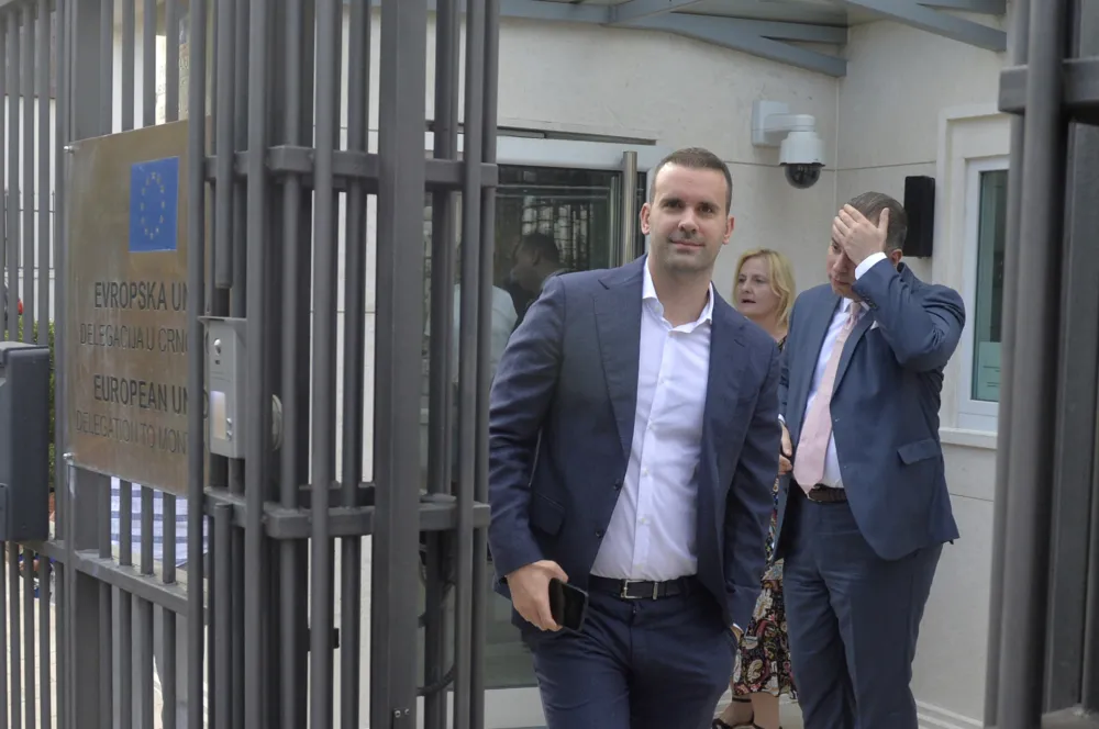 Milojko Spajic na sastanku u kancelariji EU, Milojko Spajic, kancelarija EU, Sastanak Spajica i diplomata EU