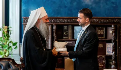 (VIDEO/FOTO) Patrijarha Porfirija ugostio Milatović u vili &ldquo;Gorica&ldquo;