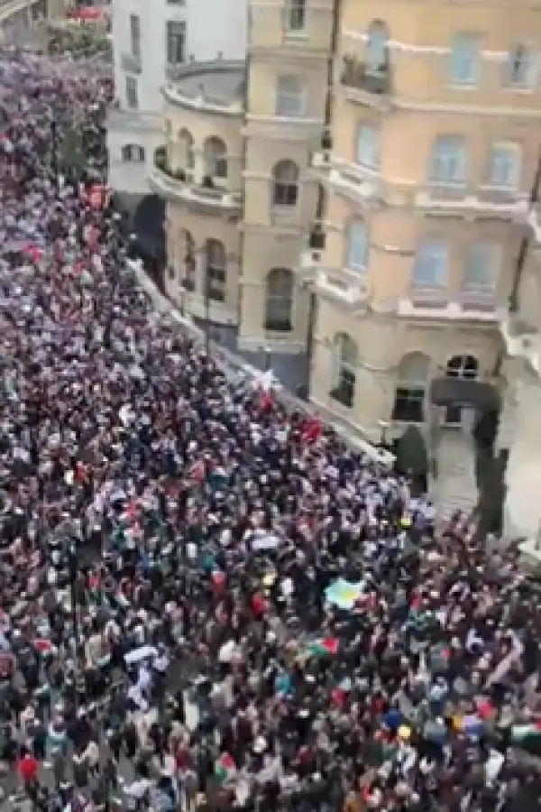 (VIDEO) London: Uprkos upozorenjima, hiljade ljudi na propalestinskom skupu