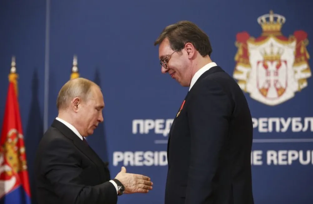 Vladimir Putin i Aleksandar Vučić Foto: EPA-EFE/ANDREJ CUKIC<br>