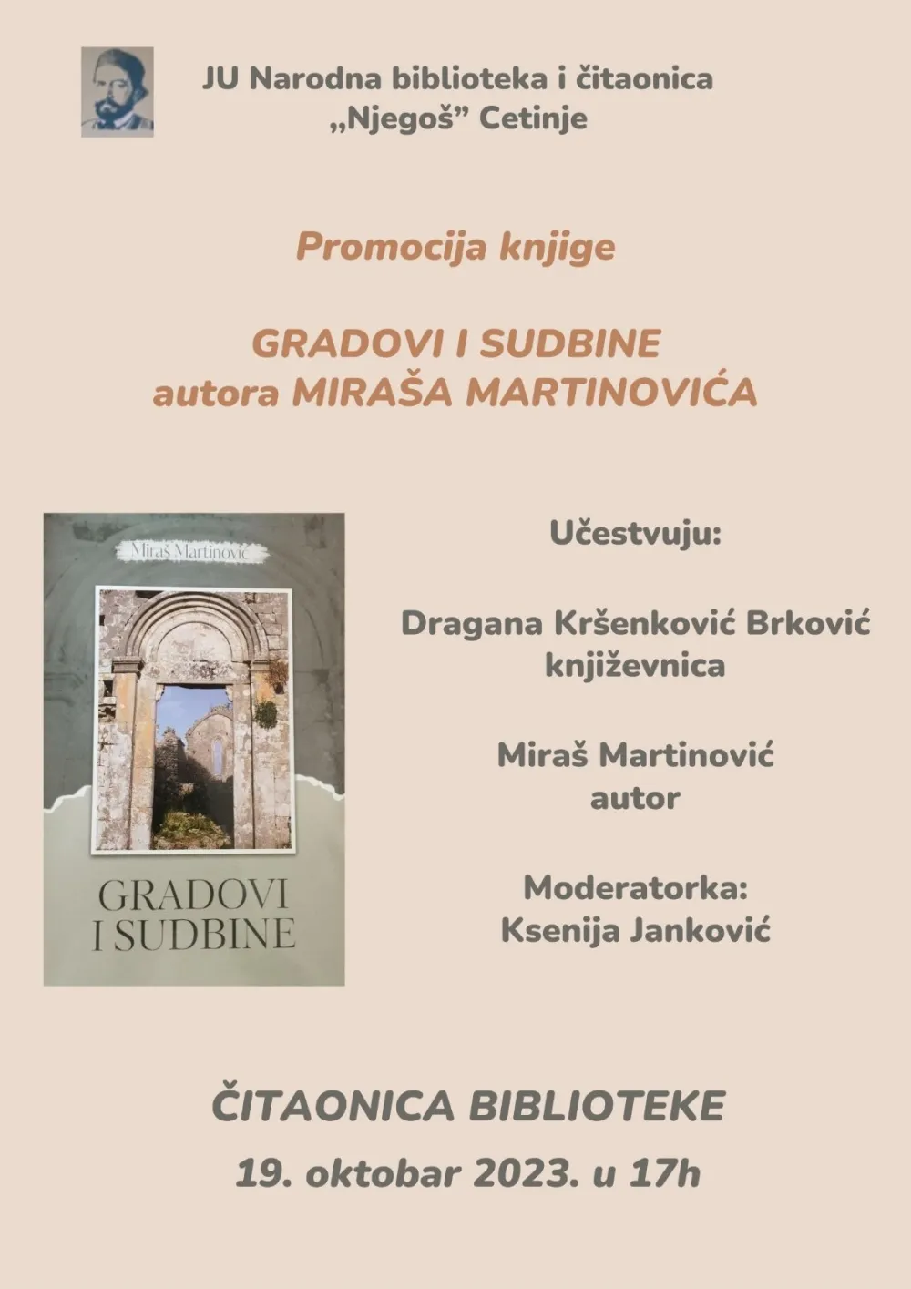PLAKAT ZA PROMOCIJU MARTINOVIĆEVE KNJIGE