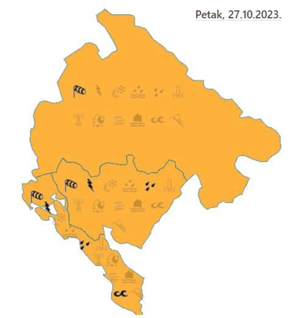 Na snazi narandžasti meteoalarm: Mjestimično pljuskovi i grmljavina