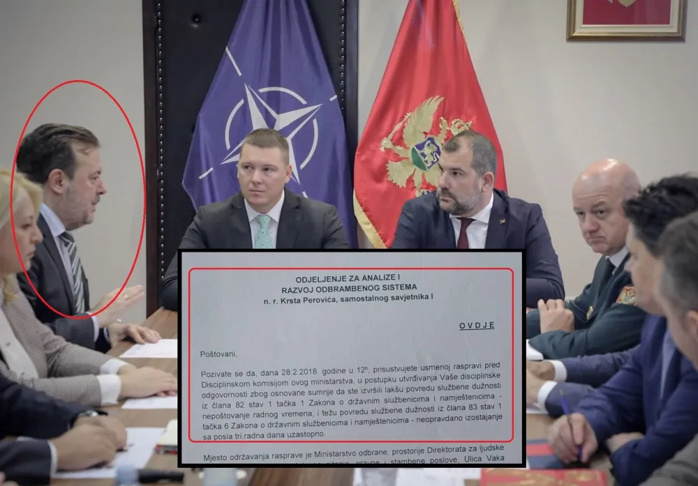 Sa nedavnog preuzimanja dužnosti novog ministra/Perović (crveni krug) Foto: MO/PRESS<br>