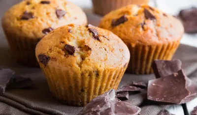 homemade muffins with chocolate chips
