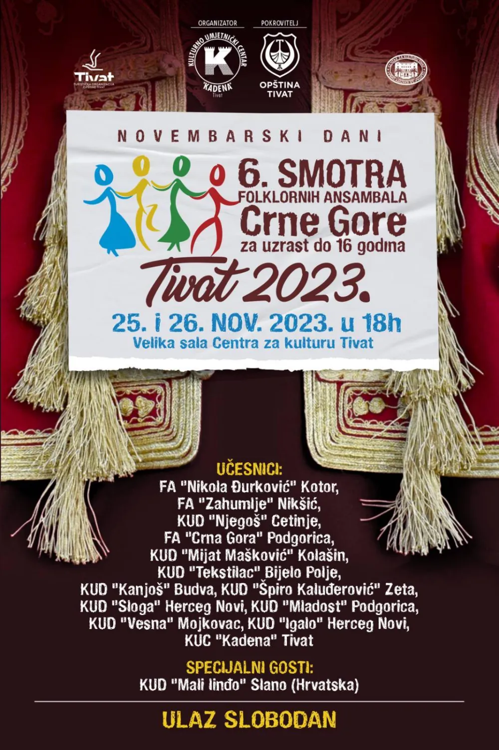 &Scaron;esta smotra folklornih ansambala Crne Gore za mlade do 16 godina
