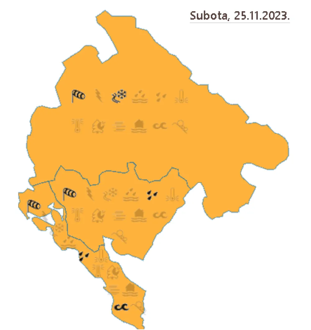 Sjutra na snazi narandžasti meteoalarm: Najavljeni pljuskovi i snijeg