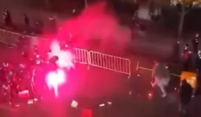 Sukob policije i navijača u Frankfurtu