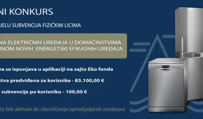 Eko fond: Javni konkurs za dodjelu subvencija za zamjenu električnih uređaja