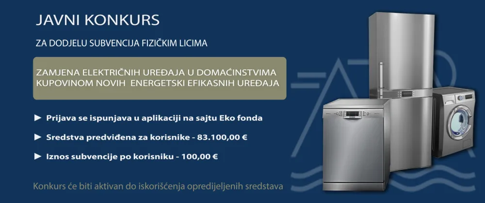Eko fond: Javni konkurs za dodjelu subvencija za zamjenu električnih uređaja