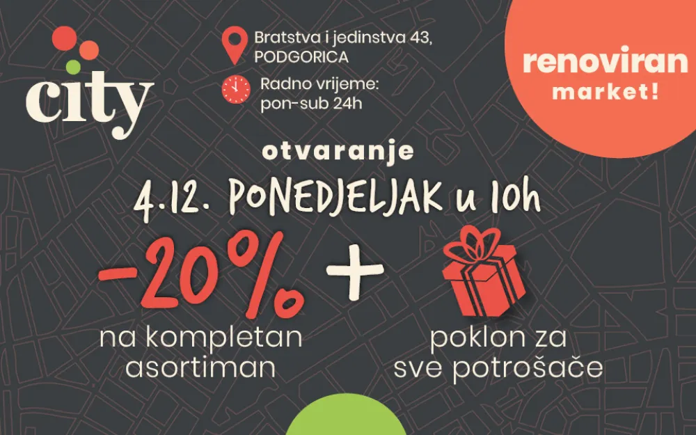 Renoviran City market u srcu Podgorice